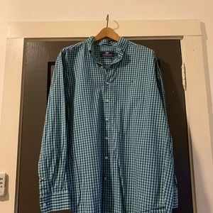 Vineyard Vines Green/Blue Checkered Button Down